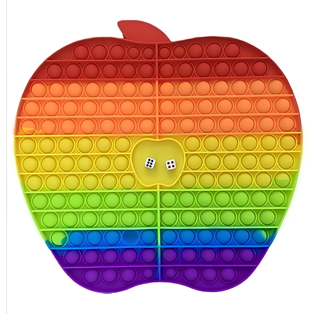 Игрушка антистрессдля игры с кубиками Поп ит радужное яблоко 30 см (00111)