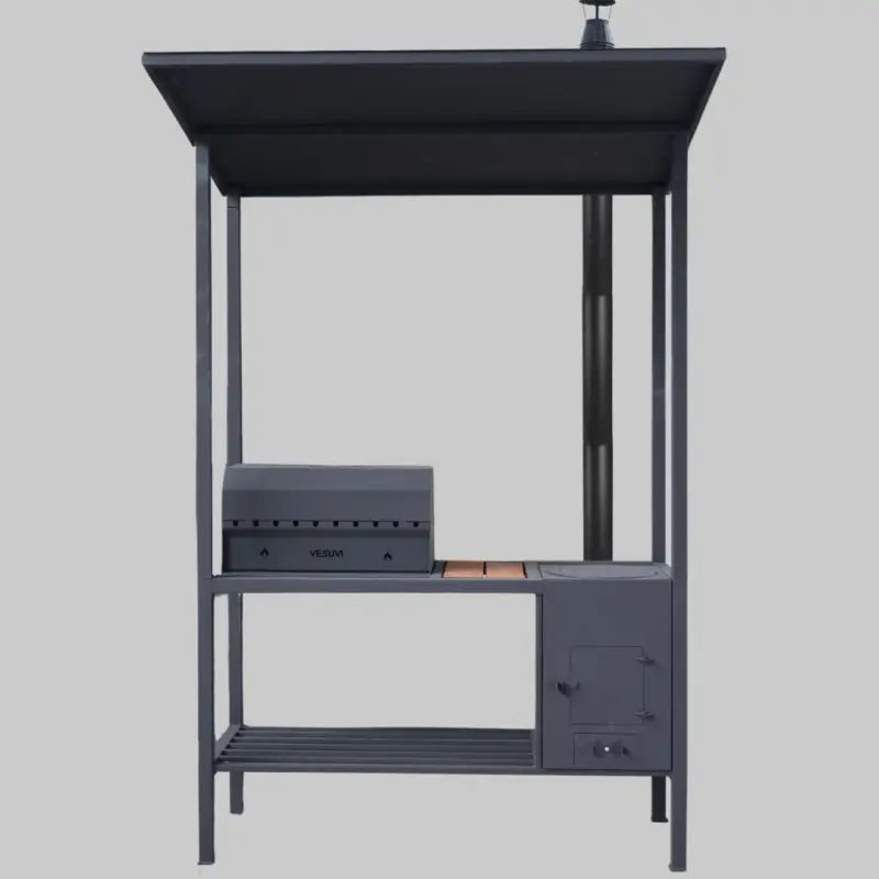 Комплекс мангальный Vesuvi 36 металлический с крышей Черный (102-15-kompleks-vesuvi-36)