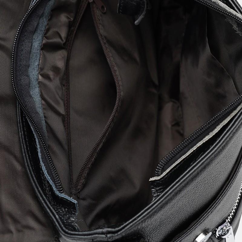 Сумка мужская кожаная Borsa Leather K13530 Black - фото 5