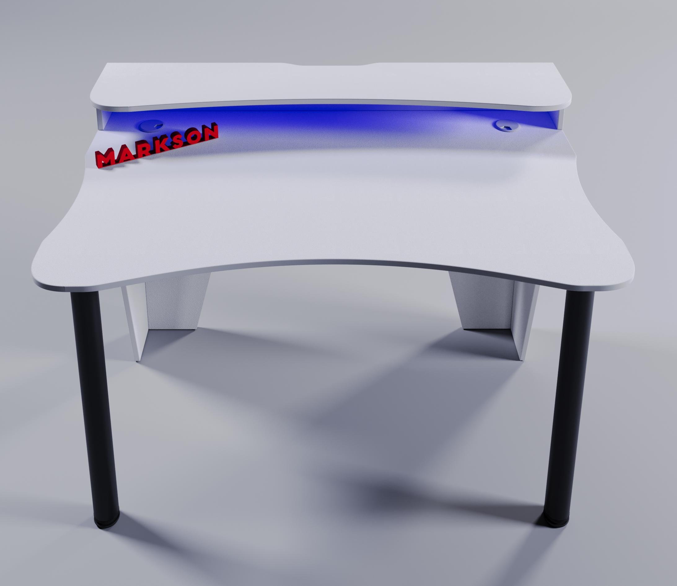 Компьютерный стол игровой ARES-PRO с RGB подсветкой Белый (24118406) - фото 2 Компьютерный стол игровой ARES-PRO с RGB подсветкой Белый (24118406) - фото 2