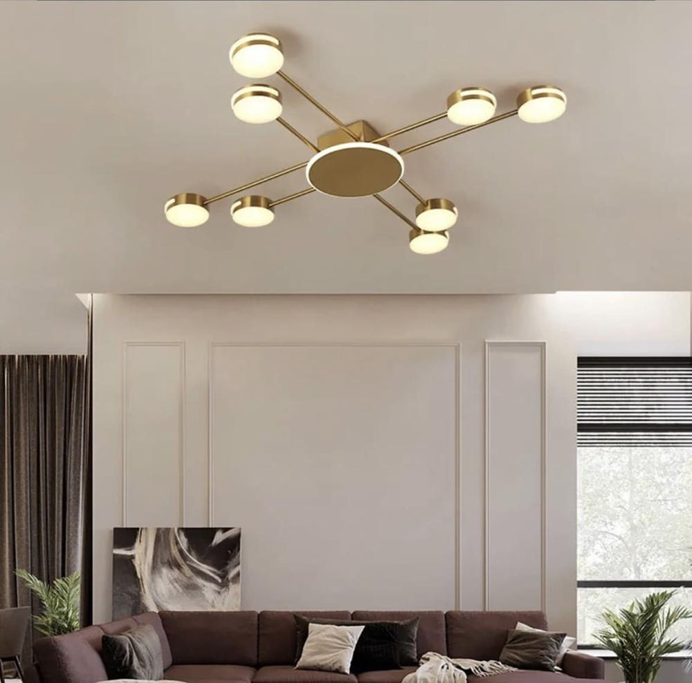 Люстра потолочная LED Light House LF-17450/8 70W Латунь