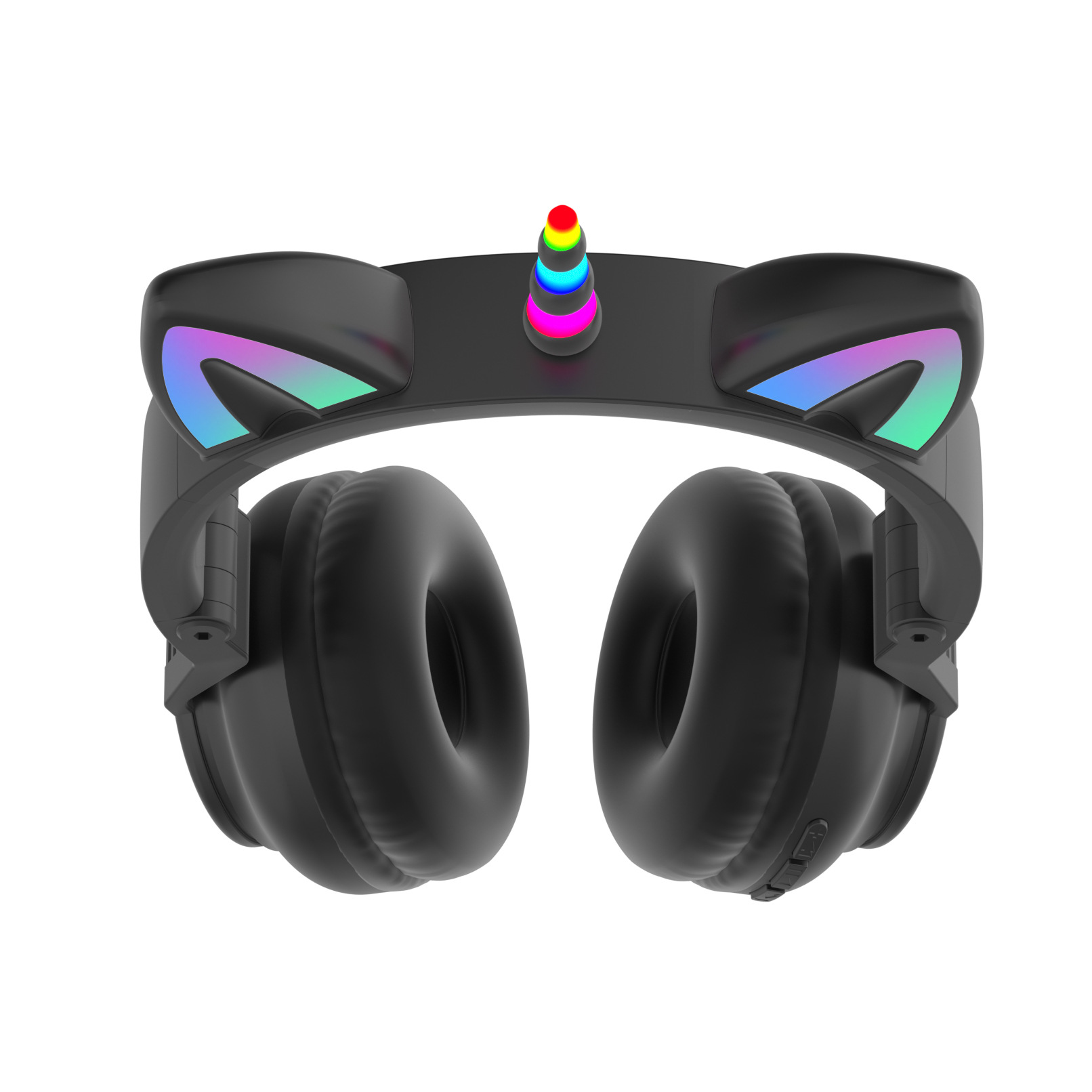 Навушники бездротові Cute Headset 27STN/Bluetooth Котячі вушка з мульти RGB/MP3 плеєром Black - фото 2