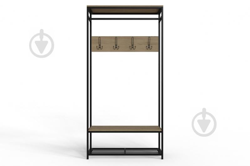 Вешалка напольная Ferrum-decor Трелис 15 180x90x38 см Дуб Сонома / Черный (XK00328)