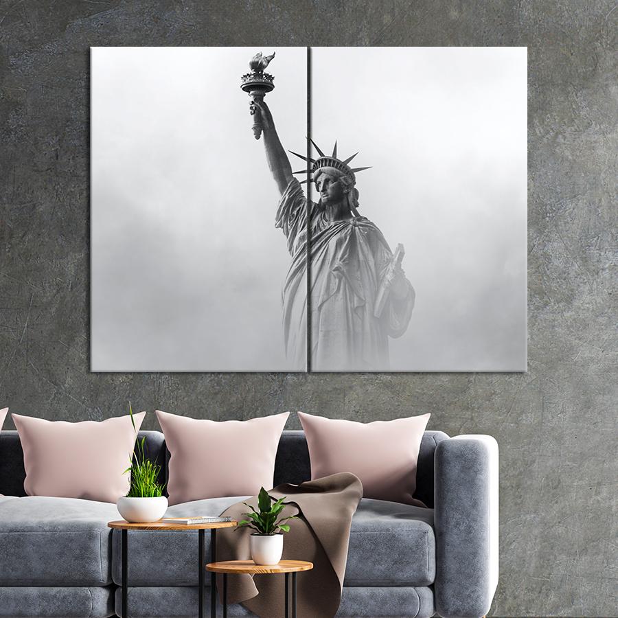 Настенний декор Чёрно-белая Статуя Свободы 111x81 см (A843-2)