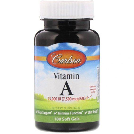 Витамин A Carlson Labs Vitamin A, 25,000 IU 100 Soft Gels (CAR-01131)