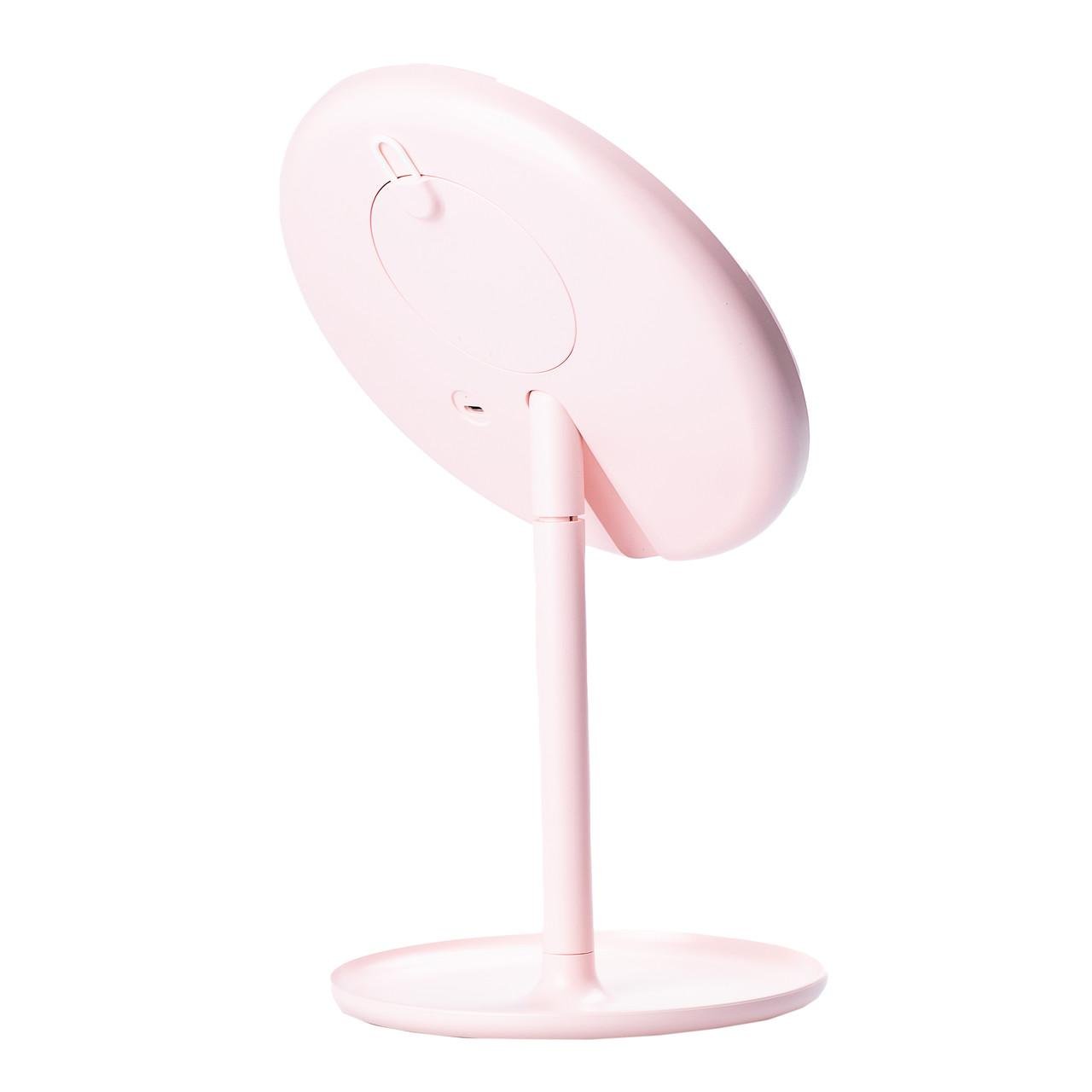 Дзеркало для макіяжу зі збільшенням і підсвічуванням Рожевий (3943) - фото 5 Дзеркало для макіяжу зі збільшенням і підсвічуванням Рожевий (3943) - фото 5