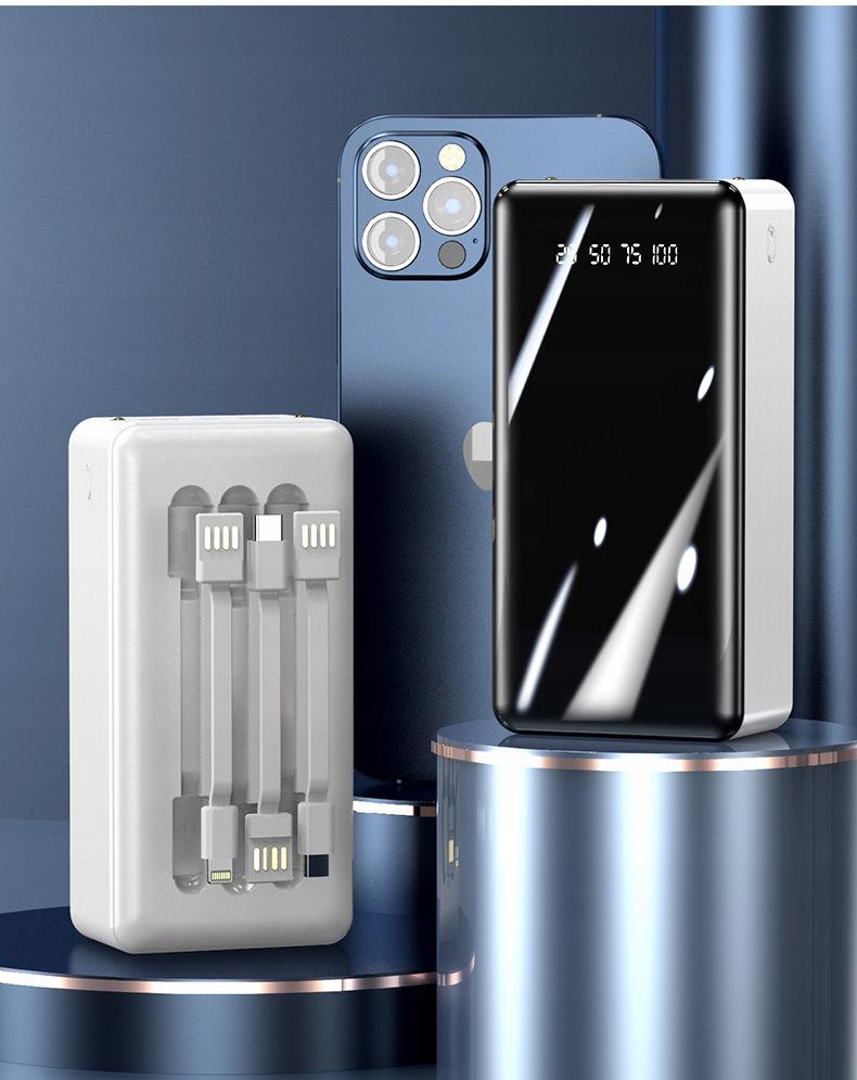 Павербанк Power Bank 20000mAh with Type-C | Lightning | Micro-USB YOYO, White (PB03) - фото 4