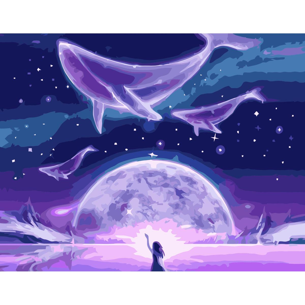 Картина по номерам Strateg Космические киты 40x50 см (VA-3760)