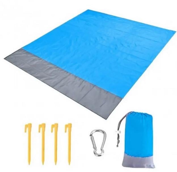 Подстилка пляжная с мешочком для хранения 4 колышка и карабин 150х145 см (21543596)