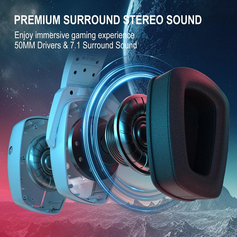 Наушники геймерские Kotion Each H-6 с поддержкой объемного звука 7,1 Белый (2375) - фото 4 Наушники геймерские Kotion Each H-6 с поддержкой объемного звука 7,1 Белый (2375) - фото 4