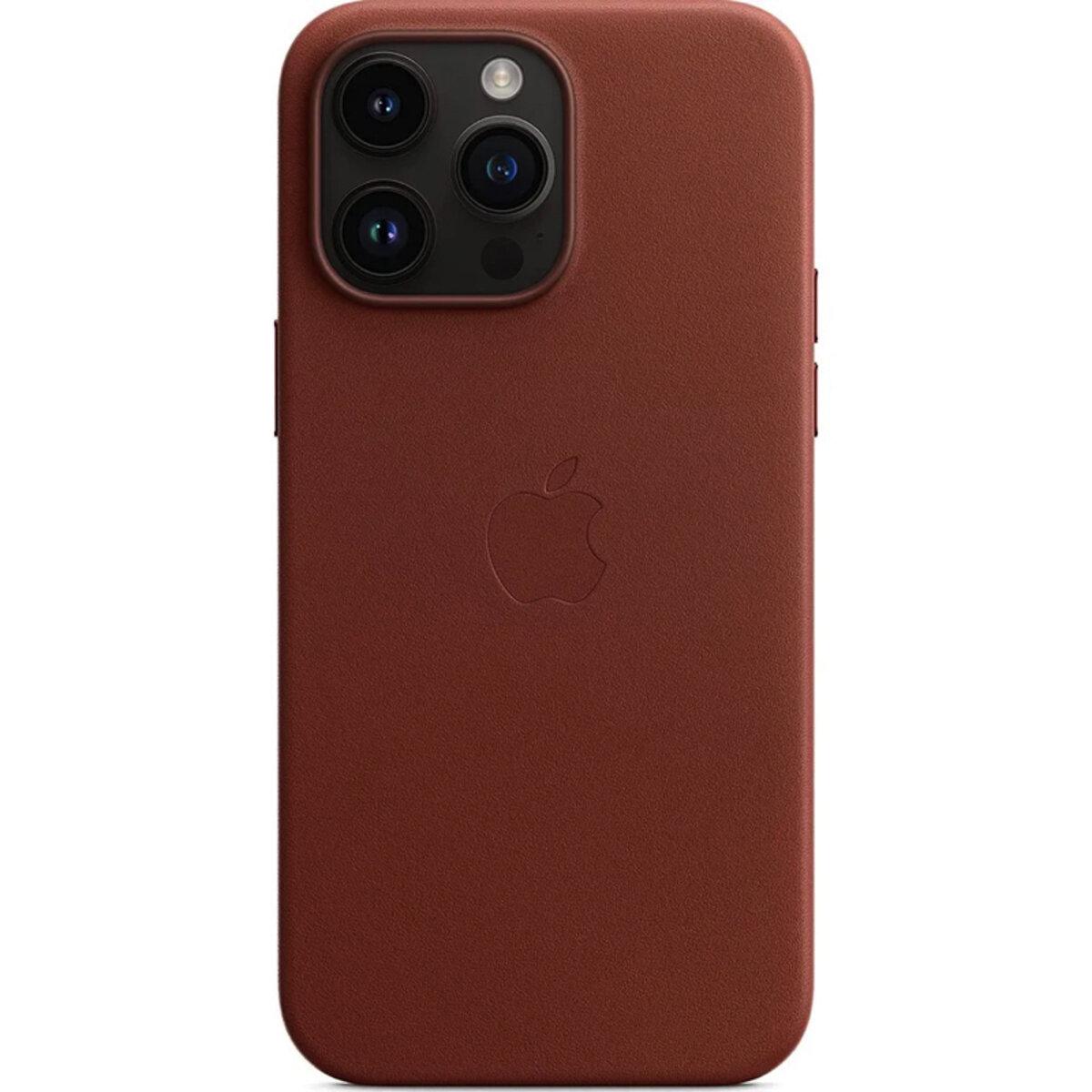 Противоударный чехол Leather AAA Full Magsafe IC для Apple iPhone 14 Pro Max Saddle Brown