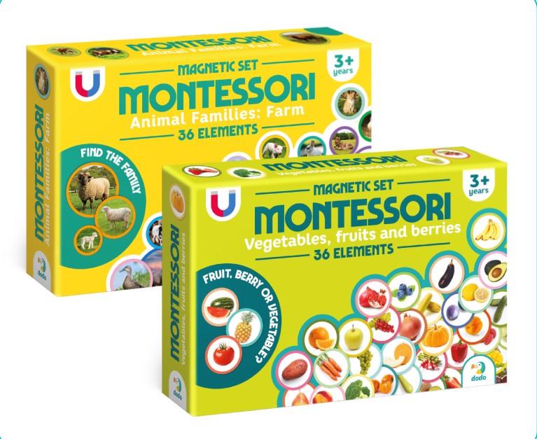 Набір магнітних ігор Dodo Монтессорі Тварини Ферма та Овочі фрукти і ягоди