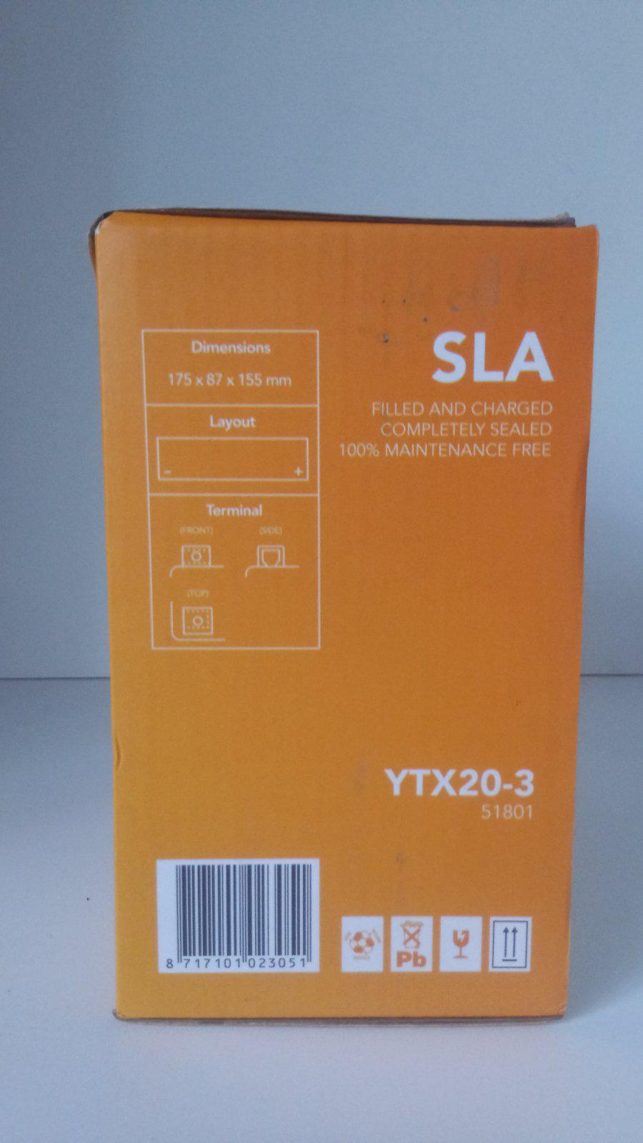 Акумулятор Landport YTX20-3 SLA 310A 12V 18Ah 175X87X155 мм 5,9 кг - фото 4