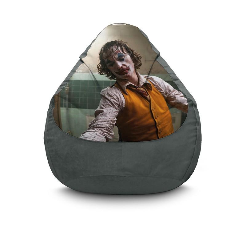 Кресло мешок iPuff Joker Dancing clown Флок XXL 90х125 см Серый