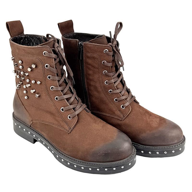 Жіночі черевики шкіряні осінні К-00142 p. 38 24,5 см Коричневий