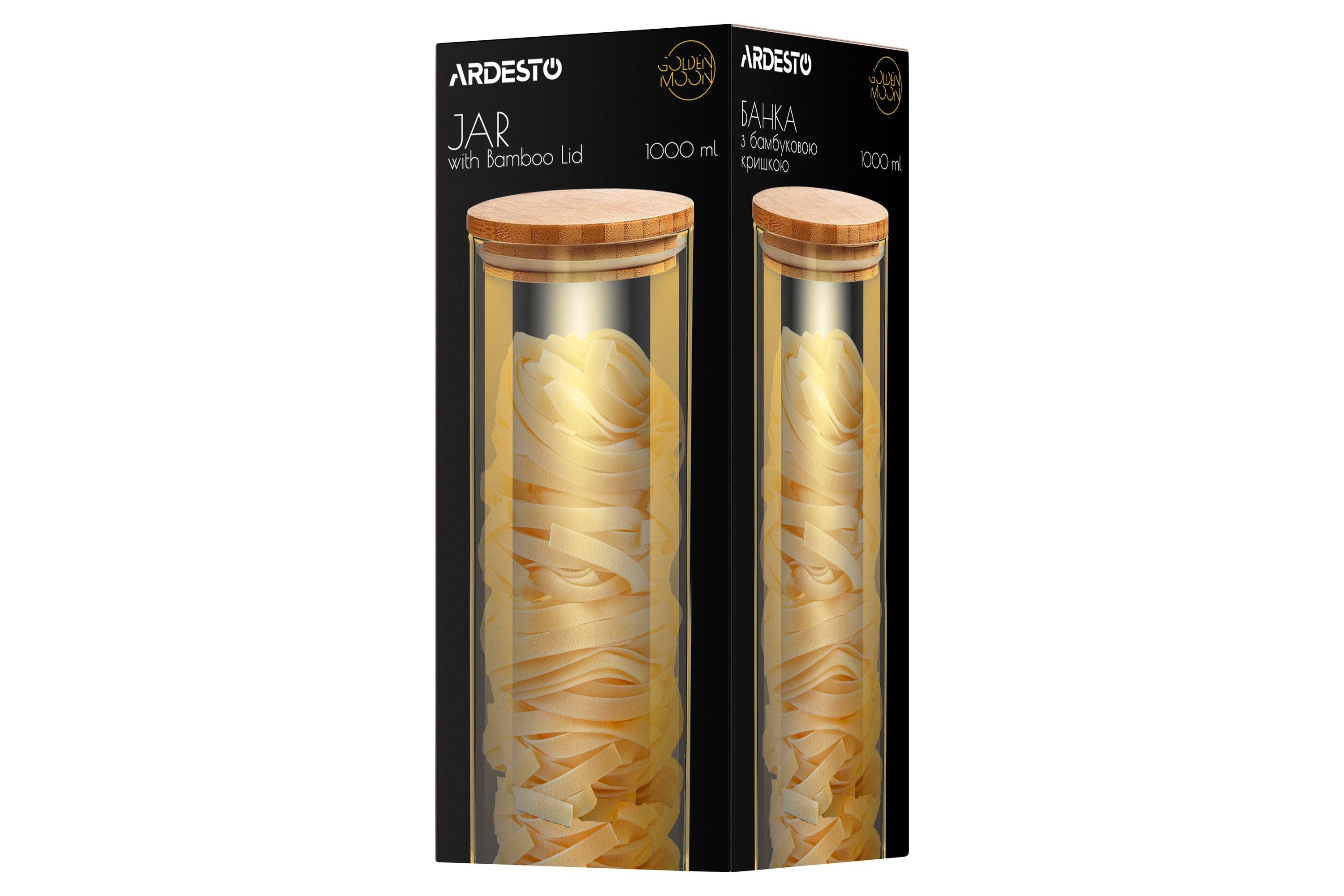 Банка для сыпучих продуктов Ardesto Golden Moon AR1310BLRG стеклянная 1 л (11605587) - фото 5