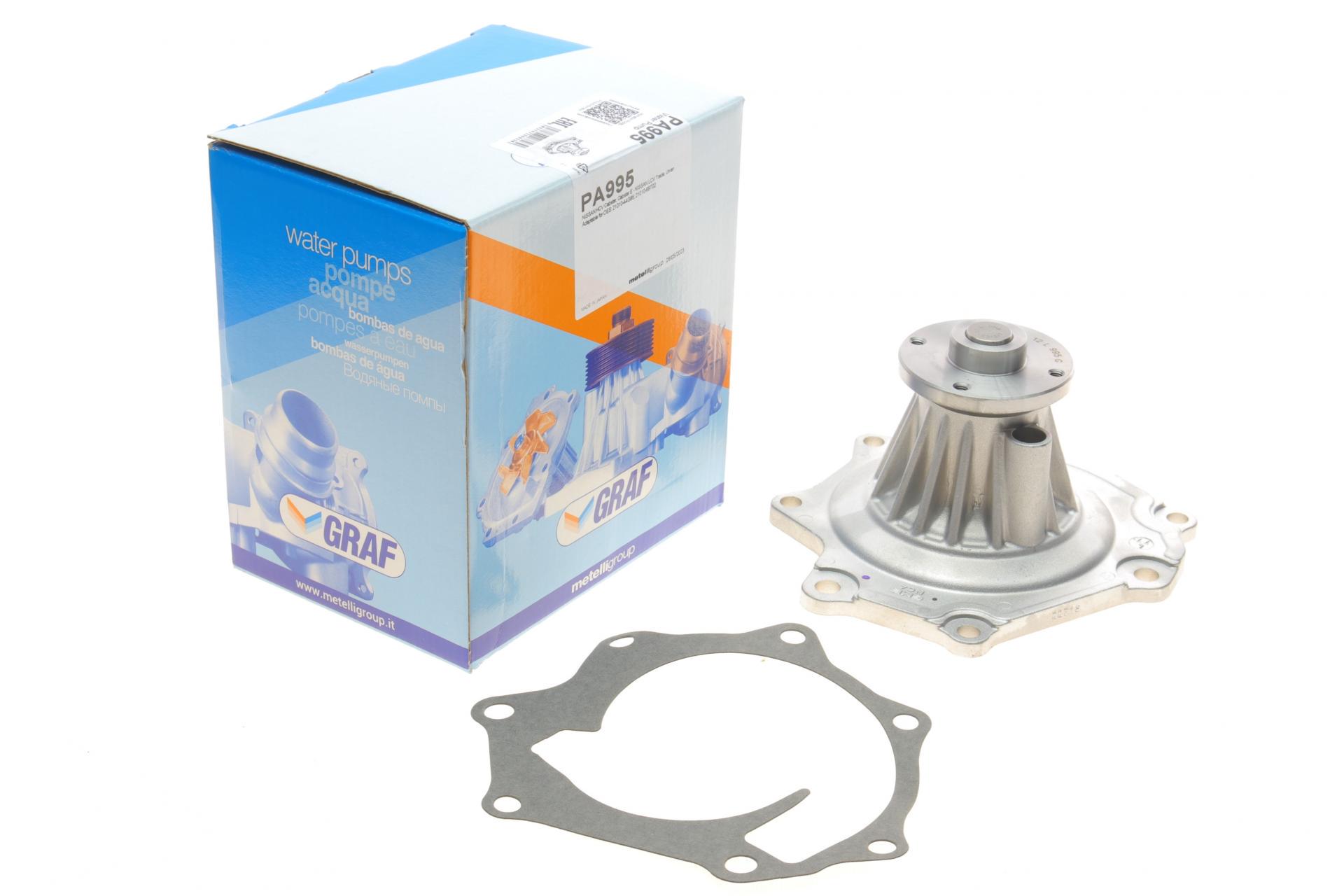 Насос воды Graf Nissan Cabstar E 2.7/3.0D 98-06/Trade 3.0D/TDiC 96-98/Urvan 2.5D 89-97 R/B 6 лоп PA995 (25590009)