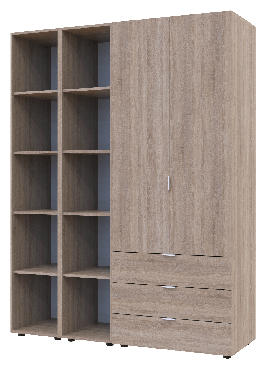 Комплект шаф для одягу Doros Гелар 153,9х49,5х203,4 см 3 шт. Дуб Сонома (DRS-011144)