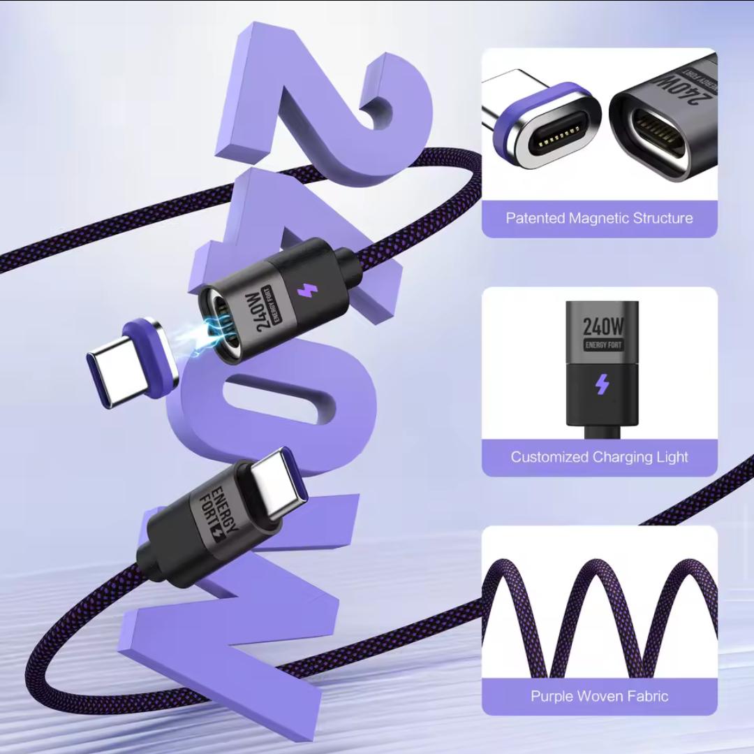 Магнитный кабель AUFU Type-C PD 240w Fast Charge Black (26720332) - фото 8 Магнитный кабель AUFU Type-C PD 240w Fast Charge Black (26720332) - фото 8