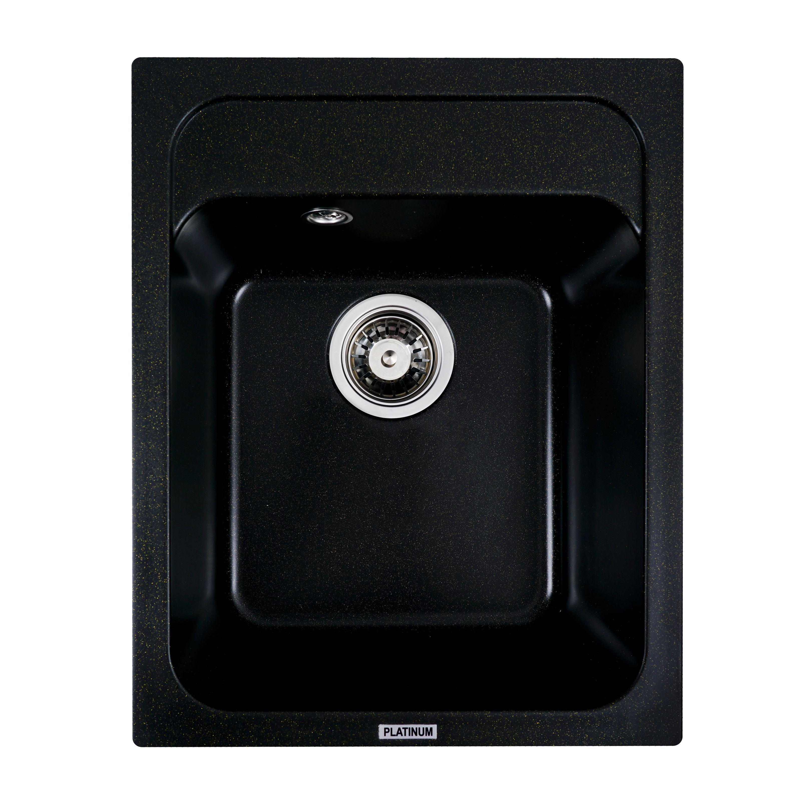 Мойка кухонная Platinum PLS-A27955 гранитная прямоугольная 400x500 мм Черный (151990)
