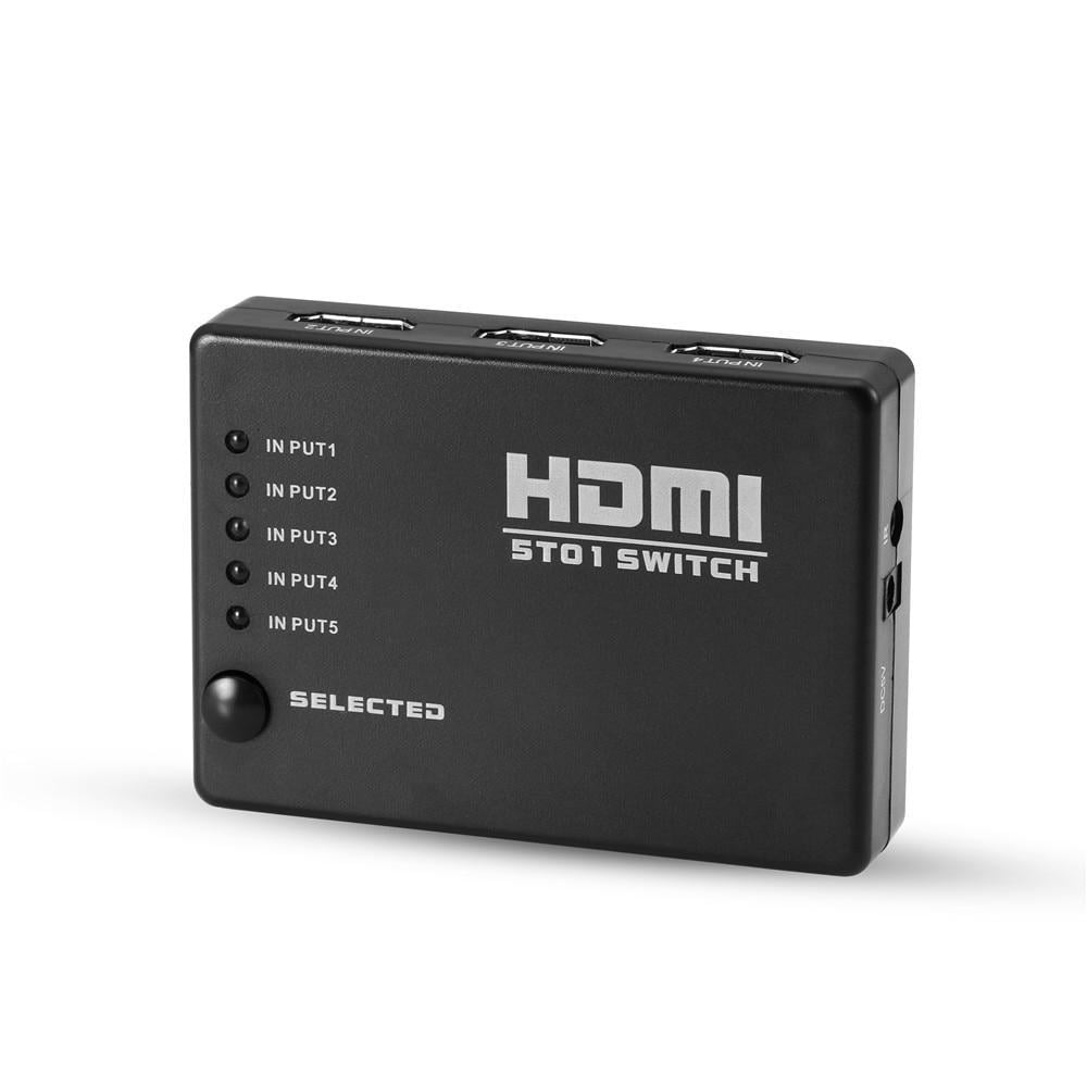 Світч HDMI Rias HS55 5xHDMI з пультом ДУ Black (3_01834)