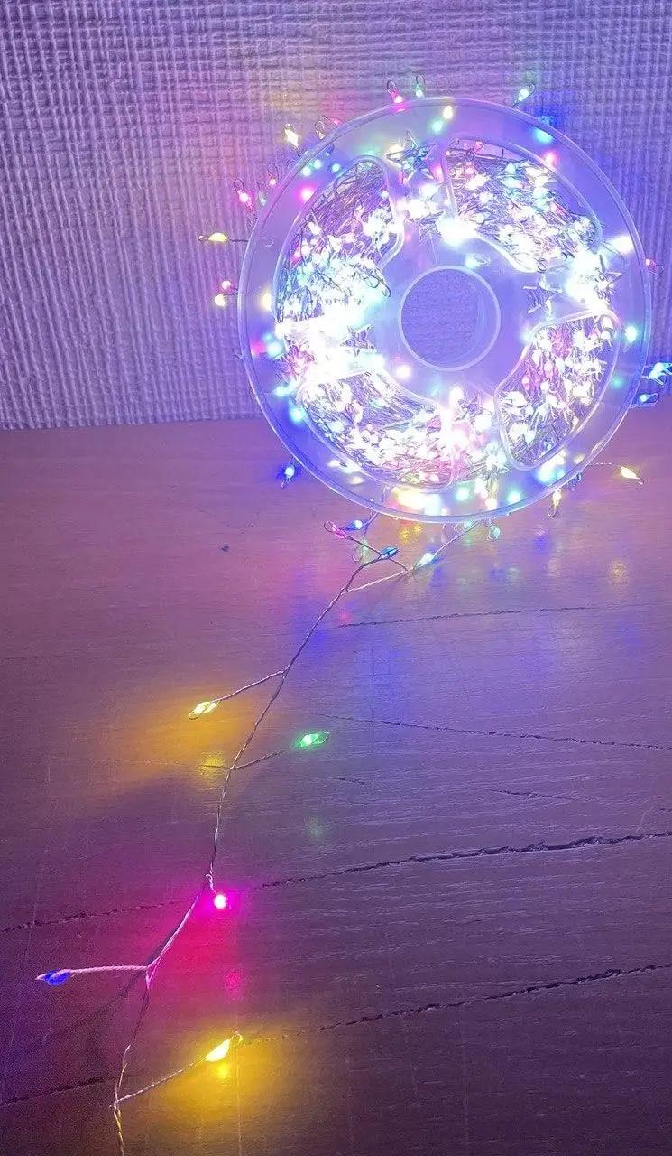 Гірлянда мішура від мережі на котушці 30 м Різнокольоровий (34543)