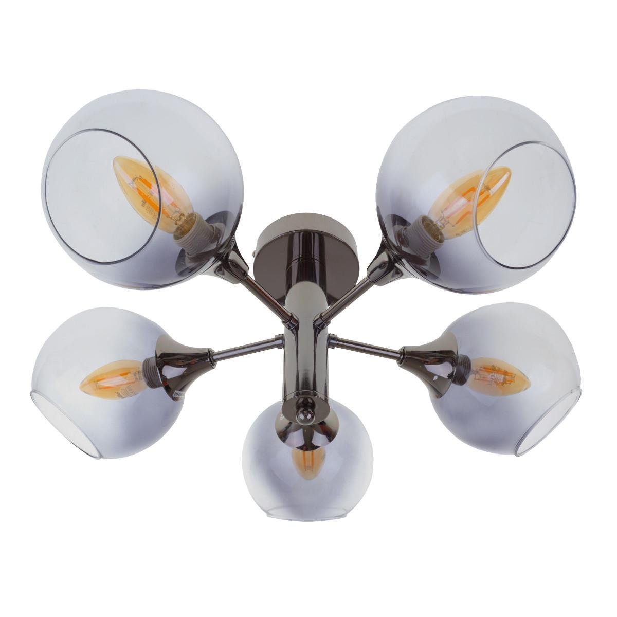 Люстра лофт Brille LK-720S/5 E14 BK+CH Чорний хром