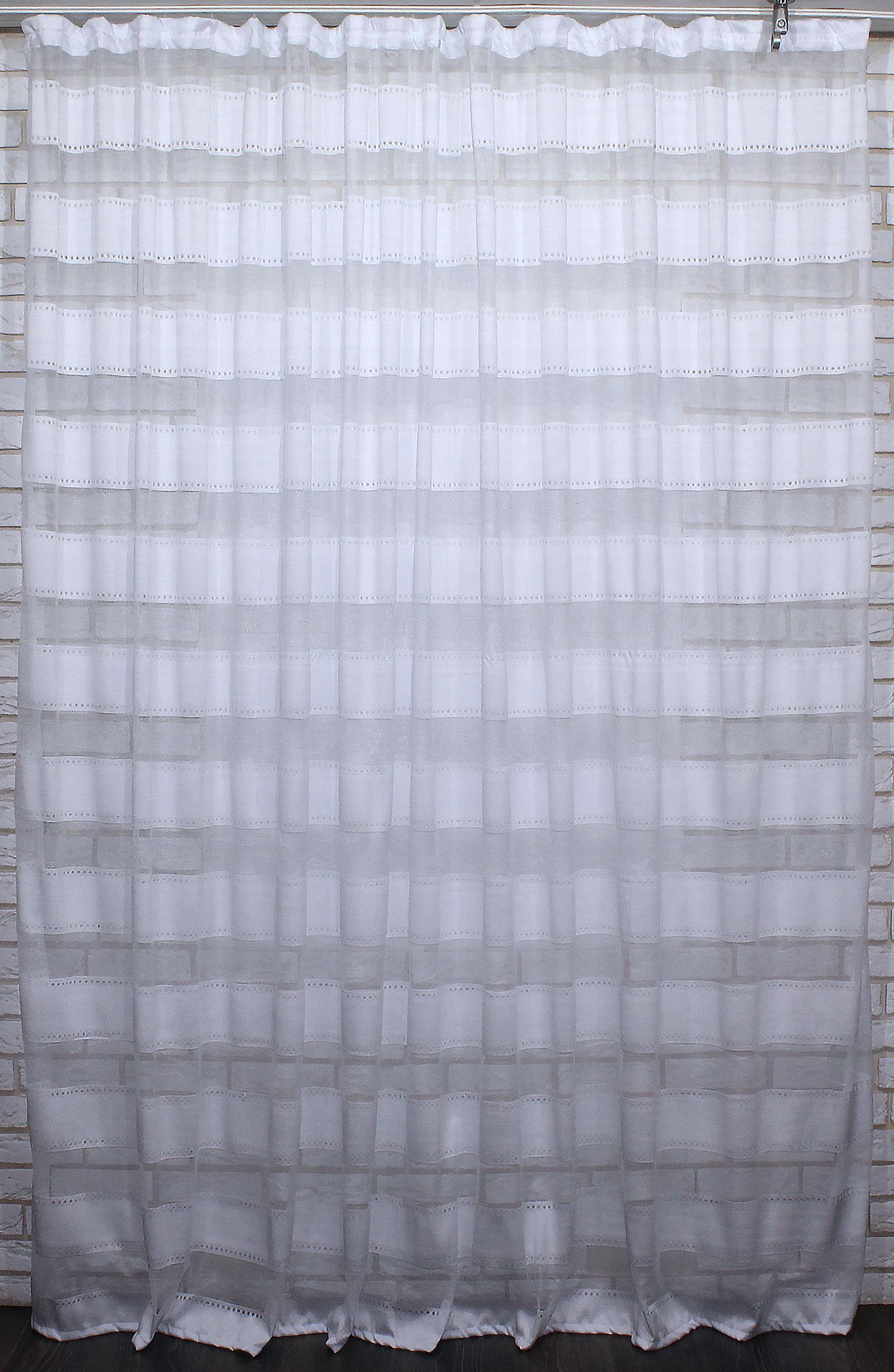 Тюль VR-Textil 669т Марокко жаккард с полосками 300х250 см Белый (40-359) Тюль VR-Textil 669т Марокко жаккард с полосками 300х250 см Белый (40-359)