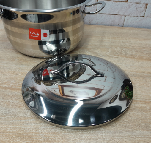 Каструля зі сталевою кришкою OMS з нержавіючої сталі для газу і індукці 3,3 л (2005.3,3) - фото 7 Каструля зі сталевою кришкою OMS з нержавіючої сталі для газу і індукці 3,3 л (2005.3,3) - фото 7