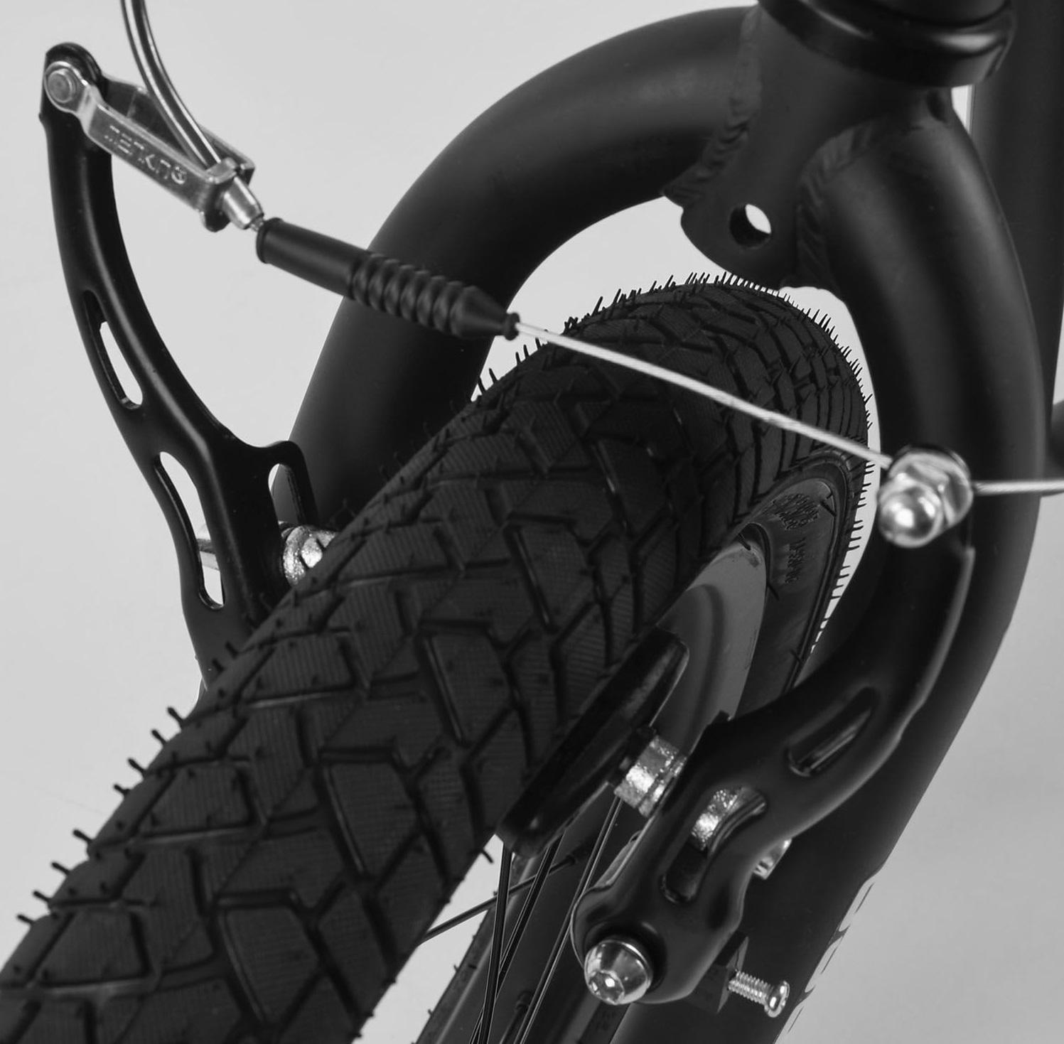 Самокат детский Corso надувные колеса 12" ручной передний тормоз Black (86792) - фото 5 Самокат детский Corso надувные колеса 12" ручной передний тормоз Black (86792) - фото 5