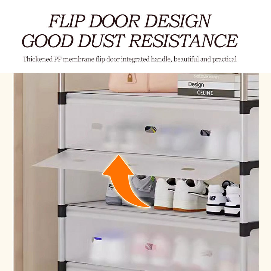 Шафа для взуття LS7932 на 4 полиці Modern Touch з металу та пластику Black (784780656) - фото 5