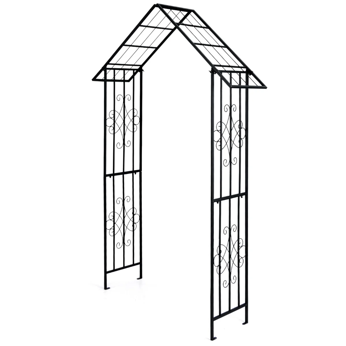 Грядка-кашпо садовая поднятая с опорой 140x40x223 см Черный (COSTWAY-00648)