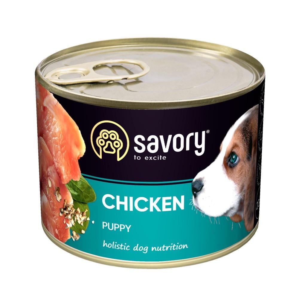 Корм влажный Savory Dog All breeds Puppy Chicken паштет для щенков всех пород с курицей 200 г (4820232631010)