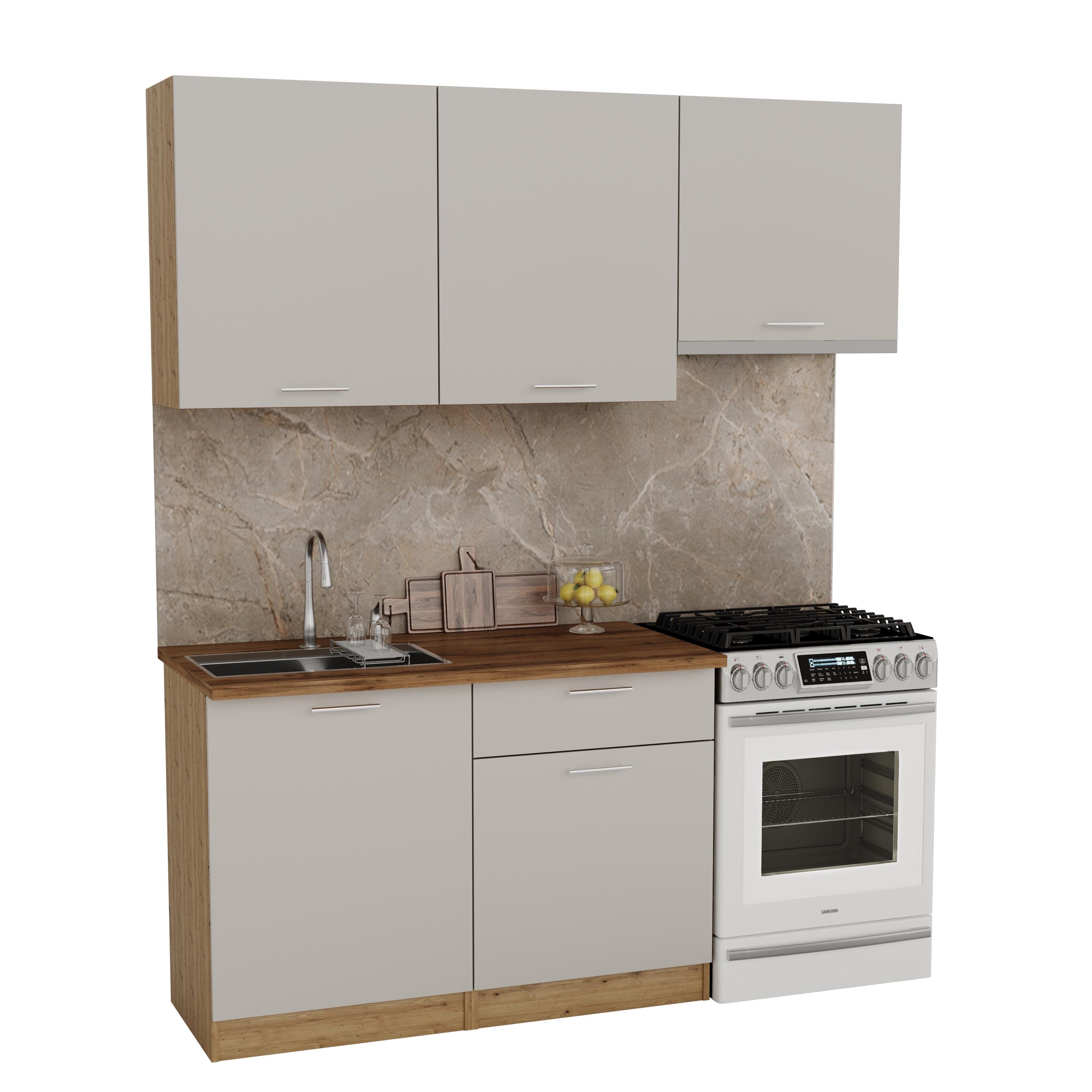 Кухня Win Мебель Клио со столешницей 1,8 м Дуб Артизан/Кашемир (27730467) - фото 2 Кухня Win Мебель Клио со столешницей 1,8 м Дуб Артизан/Кашемир (27730467) - фото 2