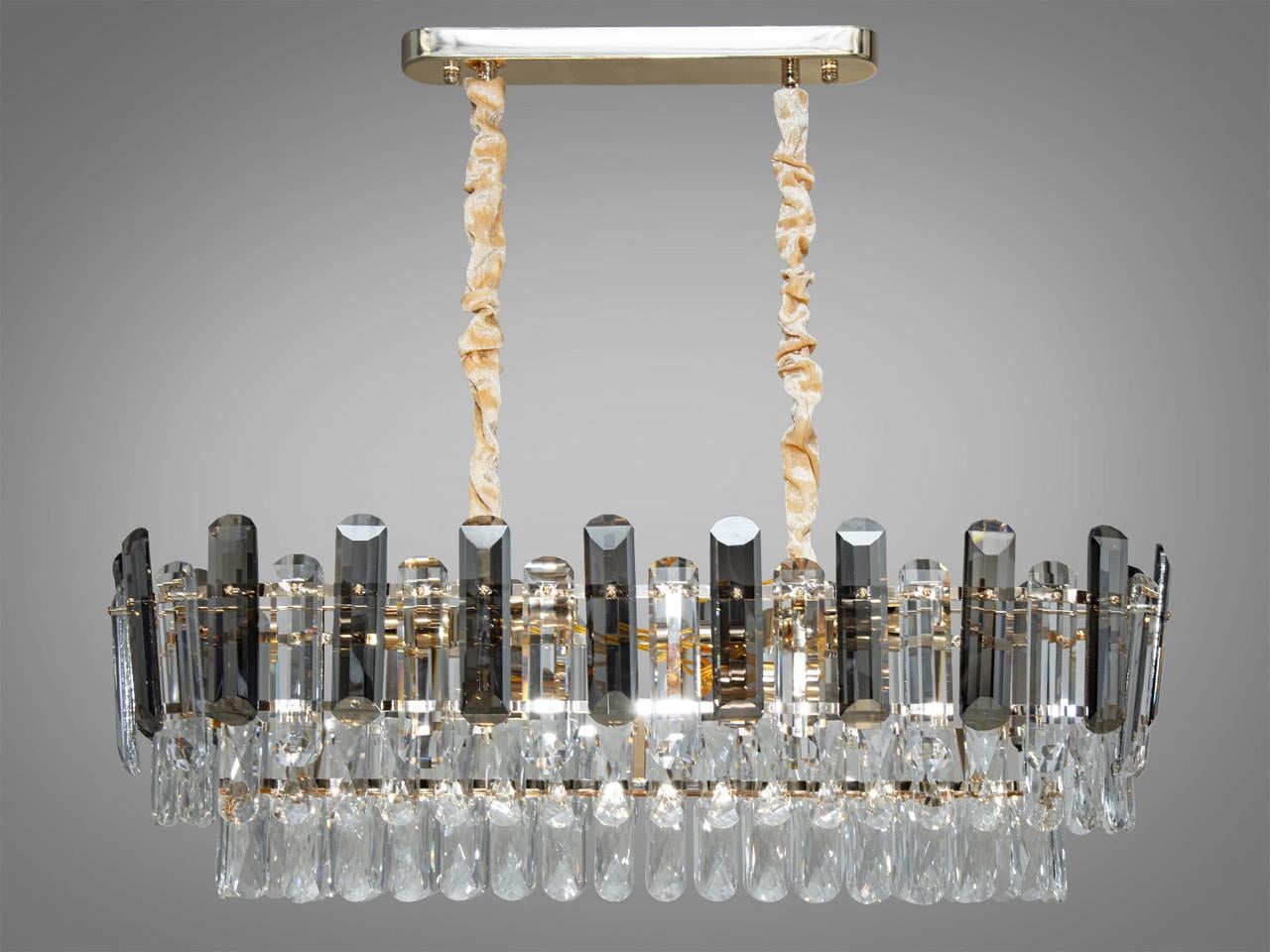 Люстра хрустальная EcoLedовальной формы для гостиной 8805-800x300SG Золотой