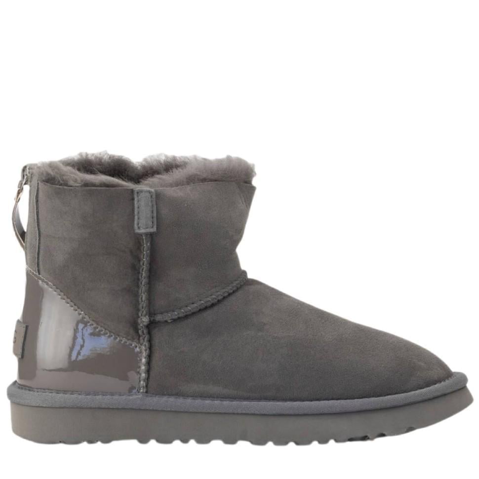 Уггі жіночі Short ZIP Grey Lacquer Suede р. 36 Сірий (13602)