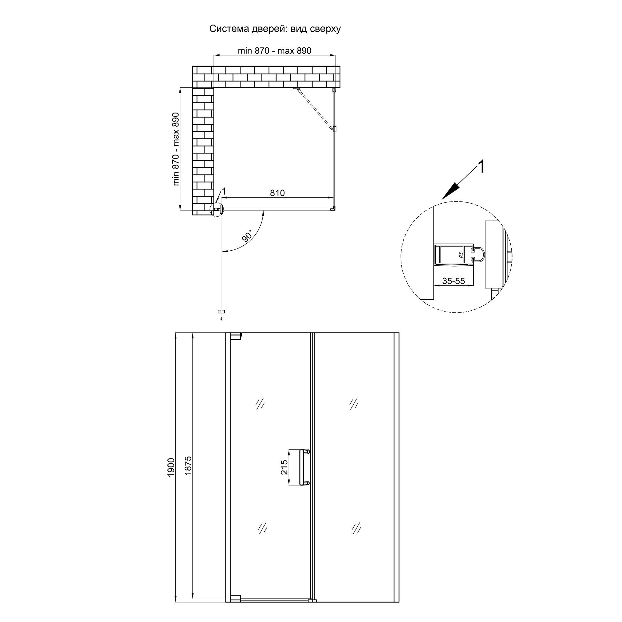 Душевая кабина Q-tap Aquarius CRM1099SC6 90х90 см стекло Clear 6 мм без поддона (SD00039717) - фото 2