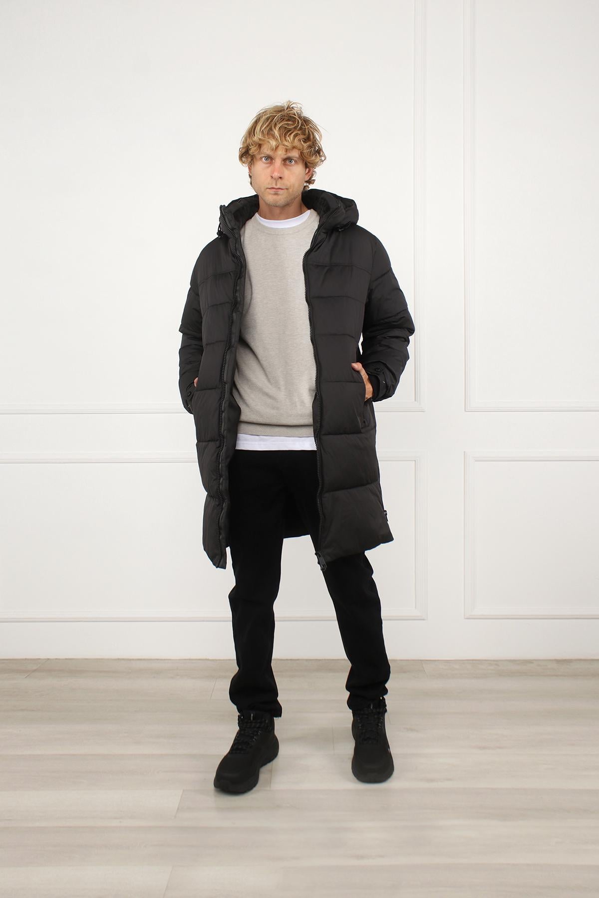 Куртка довга чоловіча Yuki ЦБ-00297632 р. 48 Чорний (SKT001321685)