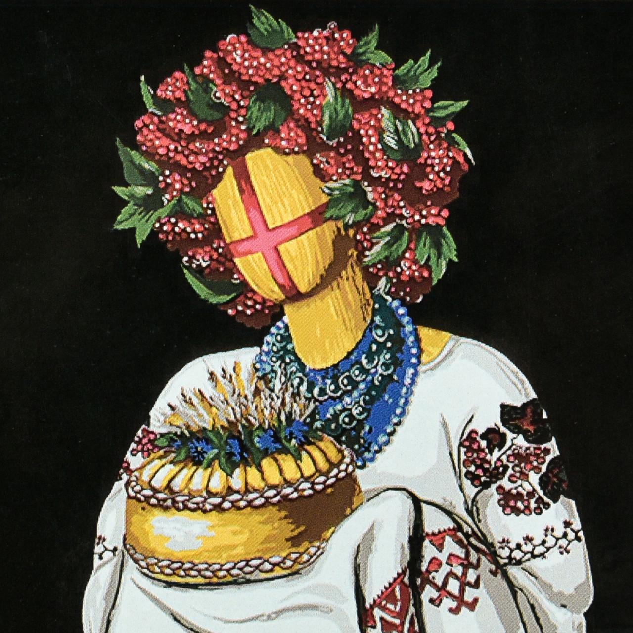 Картина по номерам Strateg Премиум Гостиная на черном фоне с лаком 40х40 см (AV4040-88)