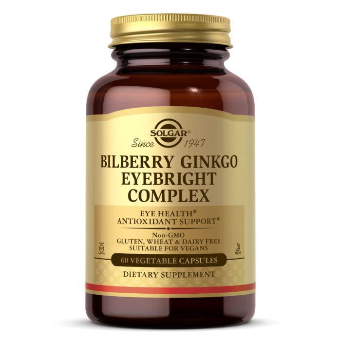 Натуральна добавка Solgar Bilberry Ginkgo Eyebright Complex 60 капс. (6034)