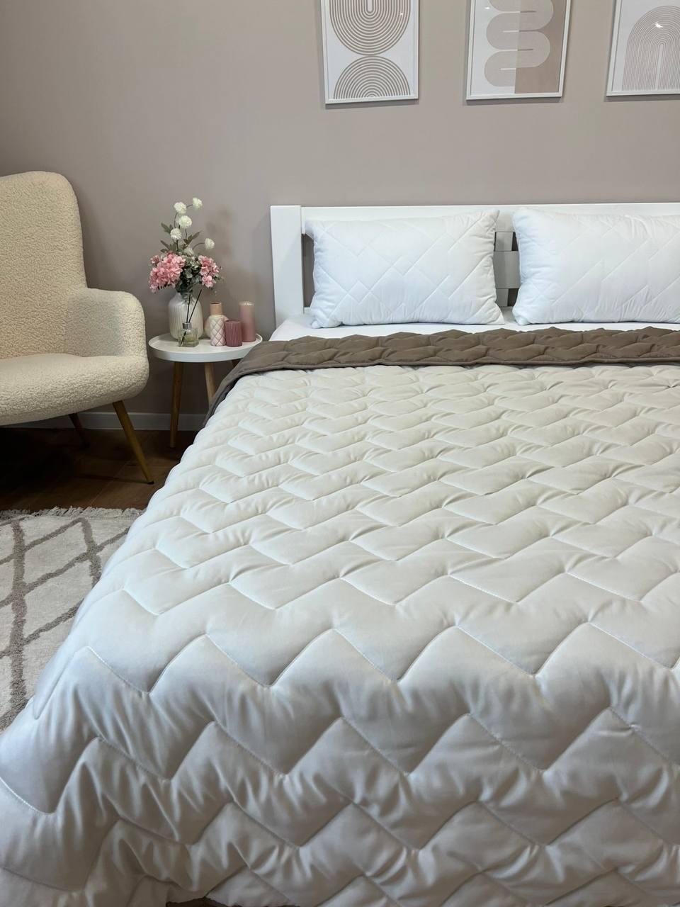 Одеяло стеганное антиаллергенное микрофибра двуспальное 180x210 см Коричневый (Д-al-lito25-002-02) - фото 3 Одеяло стеганное антиаллергенное микрофибра двуспальное 180x210 см Коричневый (Д-al-lito25-002-02) - фото 3