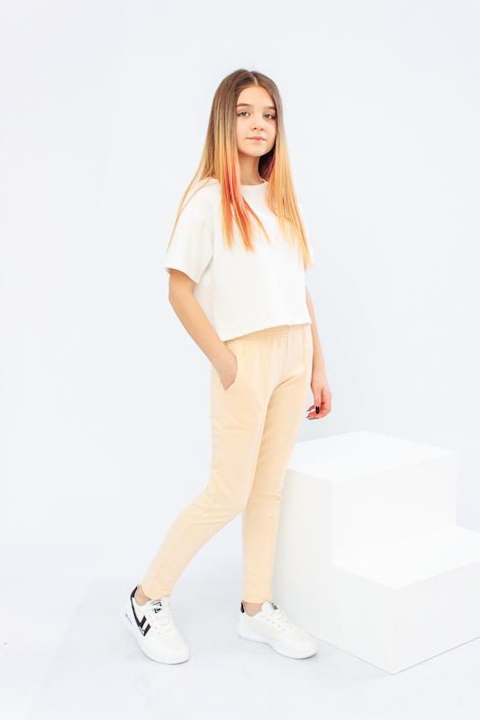 Брюки для девочки со стрелками Носи свое подростковые 158 см Бежевый (6247-057-v11)