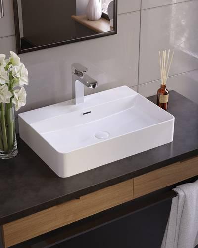 Умывальник на столешницу Koller Pool Kvadro 60х42 см Белый (KR-0600M-WB) - фото 3