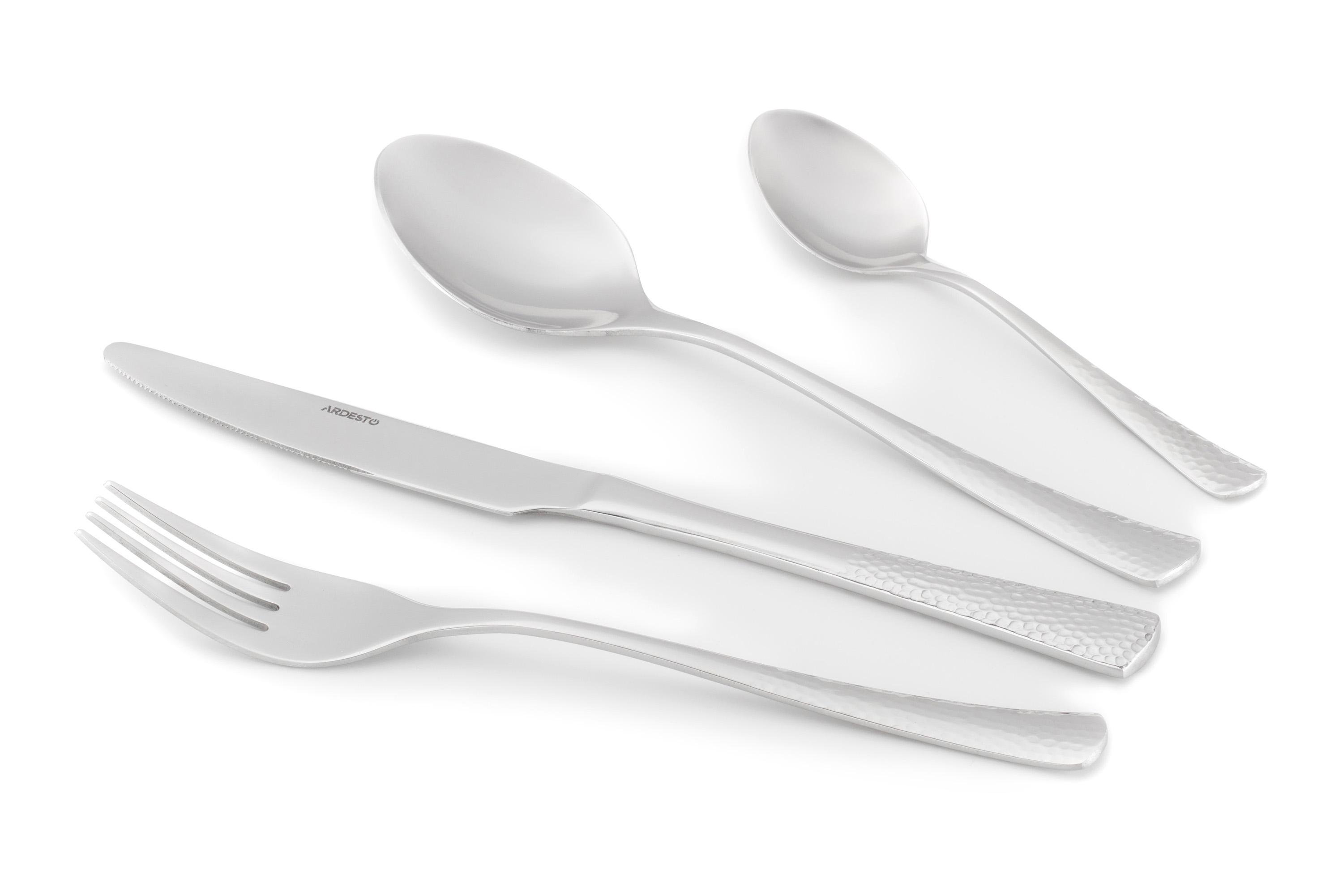 Комплект столовых приборов Ardesto Black Mars Hammered 24 шт. (AR1924HS)