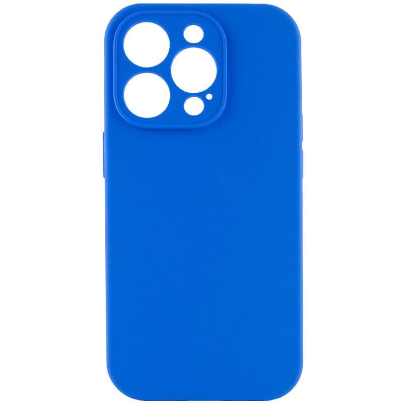 Протиударний чохол Silicone Case Full Camera Protective (AA) NL для Apple iPhone 15 Pro Max (6.7") Синій / Capri Blue