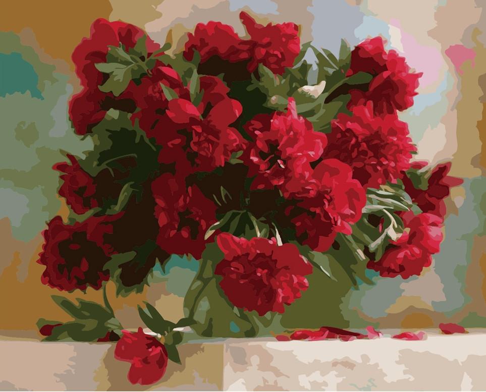 Картина по номерам Идейка Красные пионы КНО1133 40х50 см