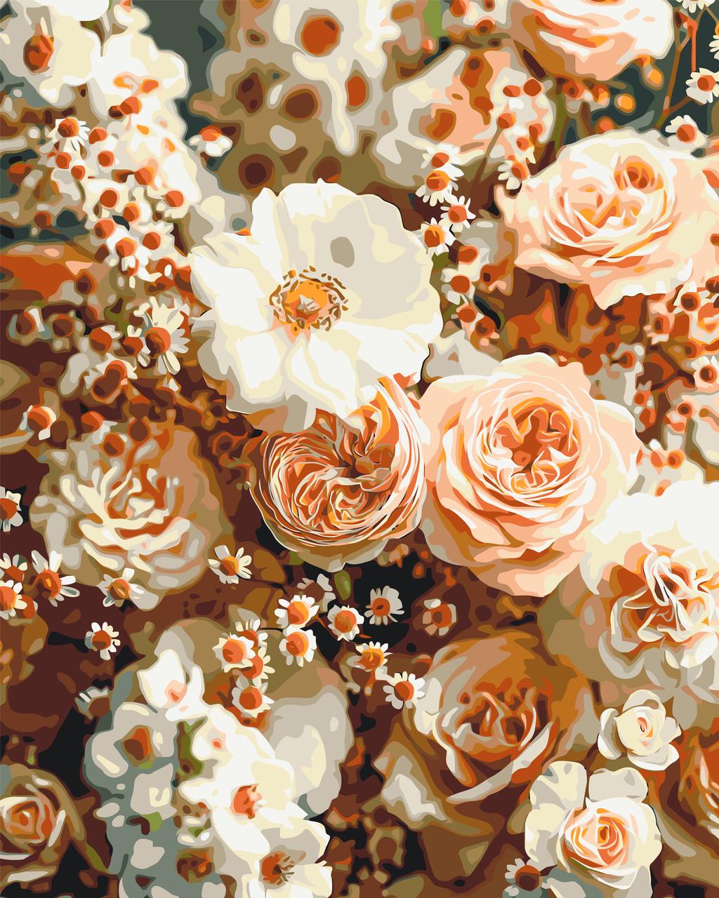 Картина по номерам Оргиами Цветы Нежные розы 40х50 см