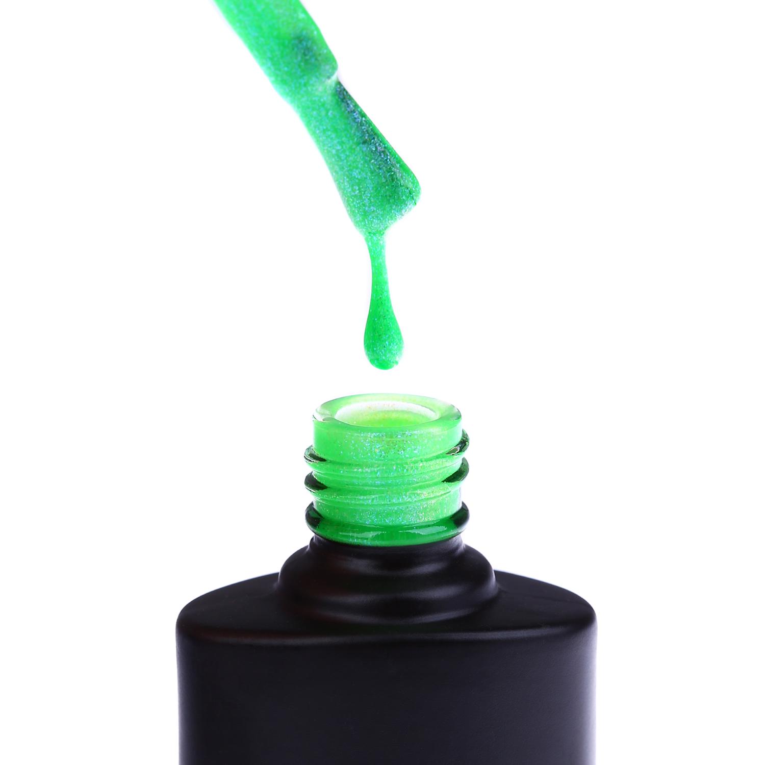 Гель-лак Reglance 106 Зелений неоновий з мікроблиском 7,5 мл - фото 2