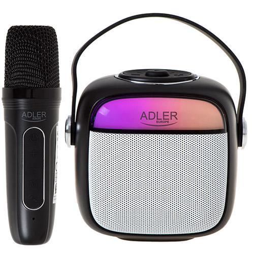 Портативная колонка Adler AD 1199 с караоке микрофоном Bluetooth 5.1/SD/USB/AUX Black (24637563)