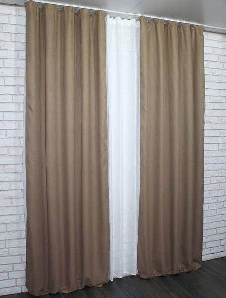 Комплект штор Petek микровелюр 1,5х2,7 м 2 шт. Какао - фото 4